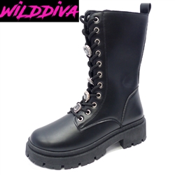 BELVA-01 WHOLESALE WOMEN'S LUG SOLE COMBAT BOOTS