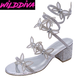 LARINA-208 WHOLESALE WOMEN'S SLINKY BUTTERFLY LOW HEEL SANDALS