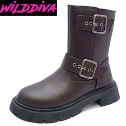 OSAKA-01 WHOLESALE WOMEN'S LUG SOLE BIKER STYLE BOOTS