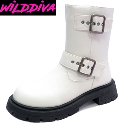 OSAKA-01 WHOLESALE WOMEN'S LUG SOLE BIKER STYLE BOOTS