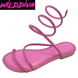 ROO-12 WHOLESALE WOMEN'S SLINKY STYLE FLAT SANDALS