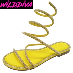 ROO-12 WHOLESALE WOMEN'S SLINKY STYLE FLAT SANDALS